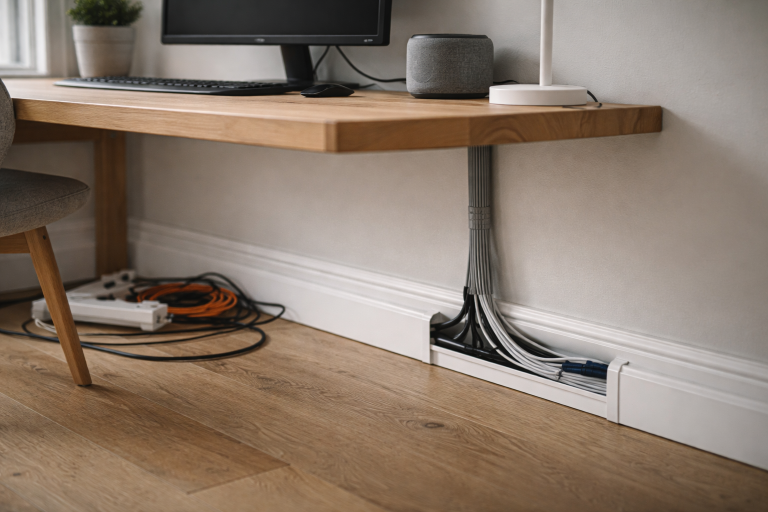 Kabelkanal uden kludder: sådan skjuler du ledninger sikkert og pænt