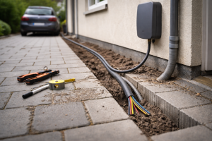 Kabel til ladeboks: Sådan vælger du rigtigt (dimensionering, længde, spændingsfald og regler)